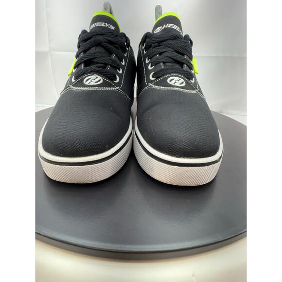 Heelys Pro 20 Prints Size 5 Youth Skate Shoes Black White Neon Green Turntable - Picture 3 of 12